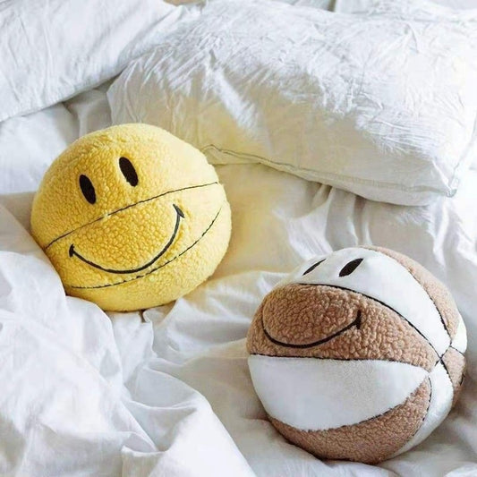 Smiley Face Basketball Pillow