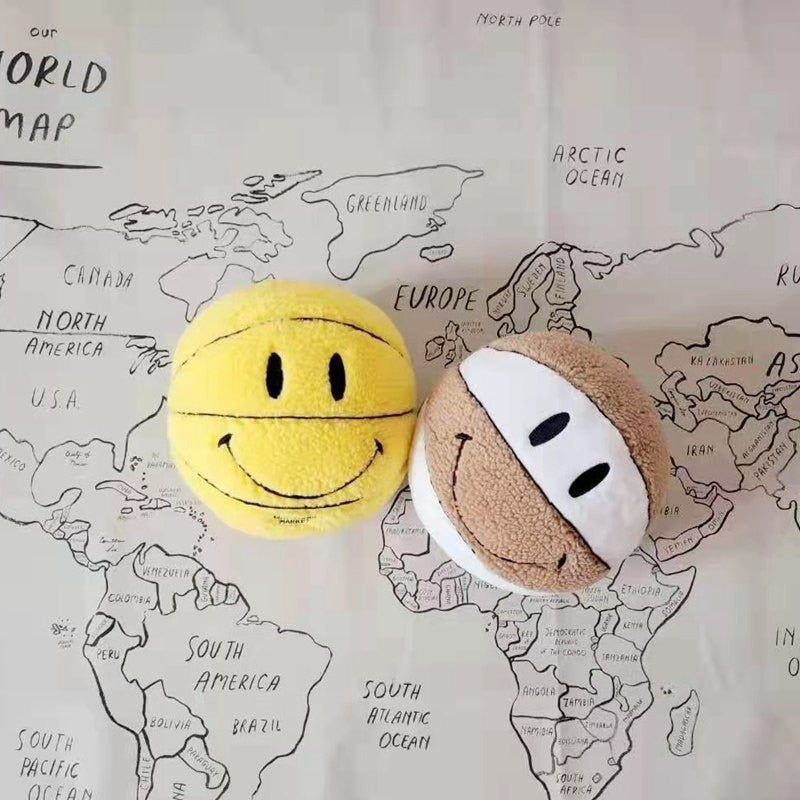 Smiley Face Basketball Pillow